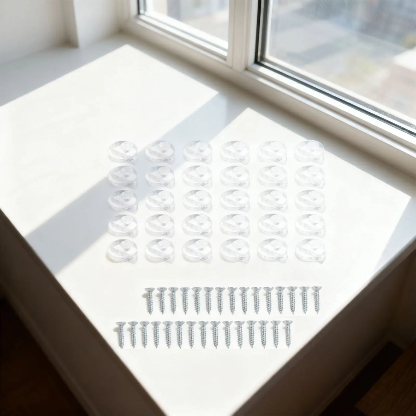 30 Set Plastic Glass Retainer Clips with Screws for Glass Panel Installation Compatible with 4mm Thickness Glass in Cabinets