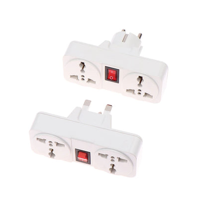 UK/EU Plug Adapter with Switch Universal Extension Socket 10A 250V