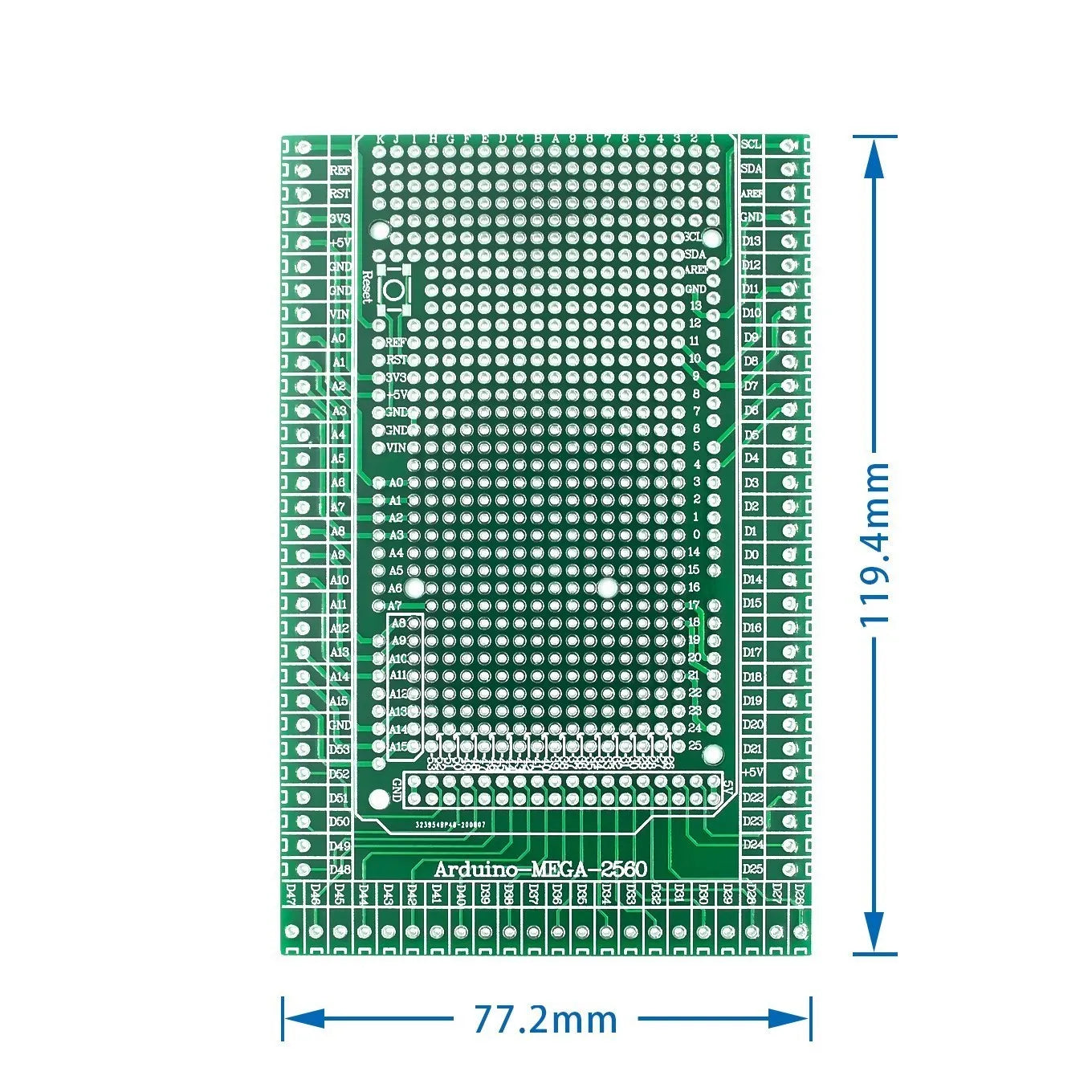 MEGA2560 Prototype Shield Board with Screw Terminal Block | Double-Sided PCB Expansion Kit Compatible with Arduino Mega 2560 R3
