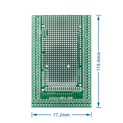 MEGA2560 Prototype Shield Board with Screw Terminal Block | Double-Sided PCB Expansion Kit Compatible with Arduino Mega 2560 R3