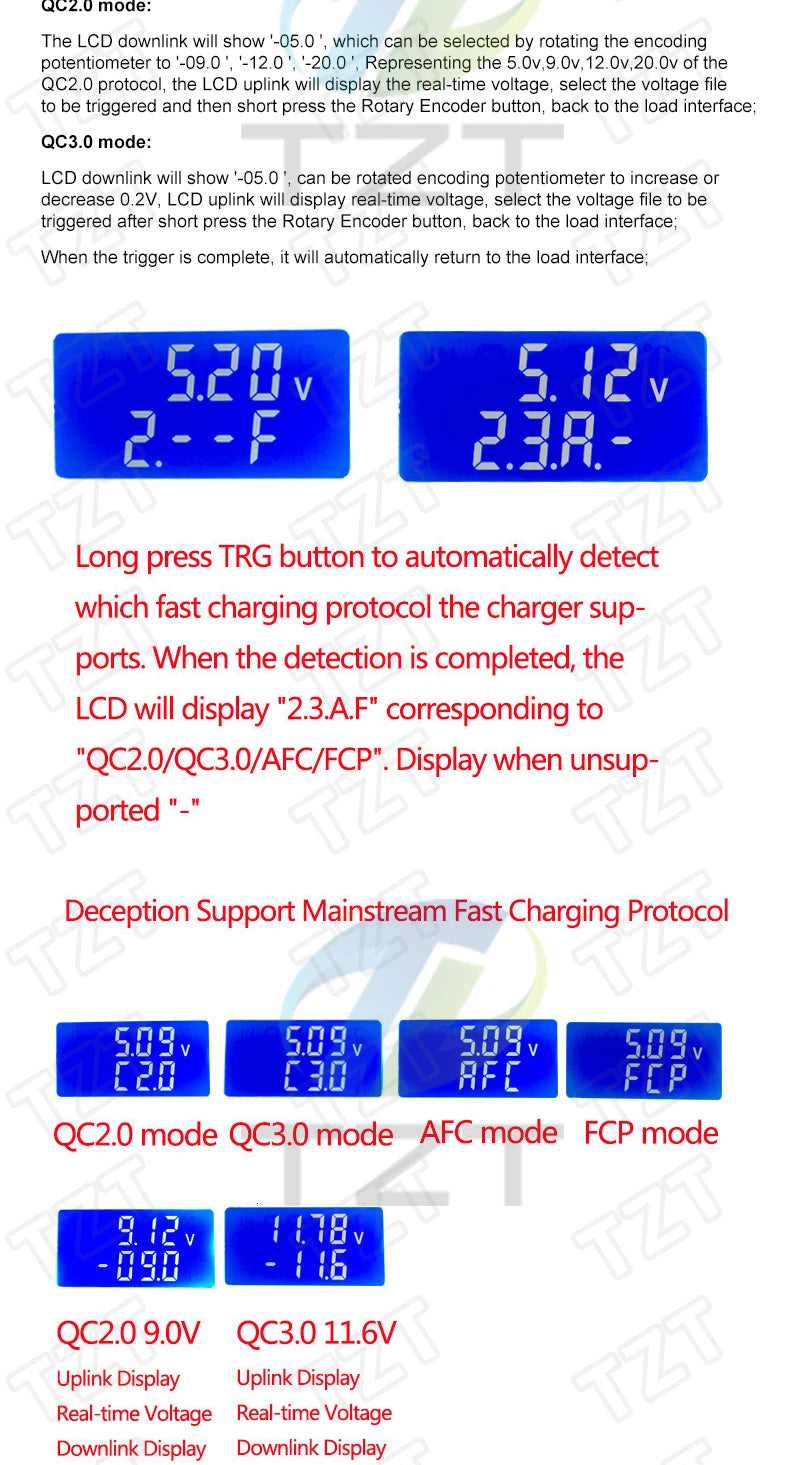 KZ35 Constant Current Electronic Load USB Type-C QC2.0 QC3.0 AFC FCP Trigger Battery Tester Discharge Capacity Meter