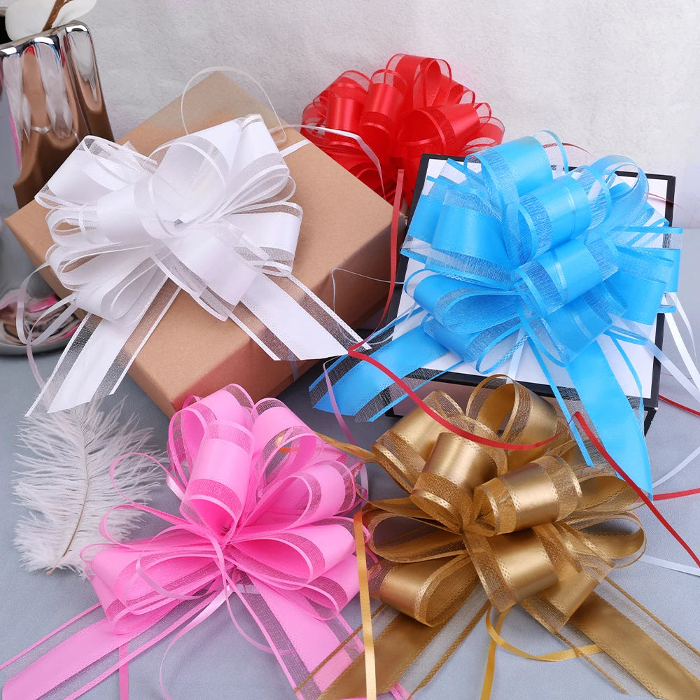 10/1PCS Pull Bows Gift Knot Ribbon Christmas Ornament Gift Box Wrapping Bows Ribbon Pull Bows Birthday Party Wedding Decoration