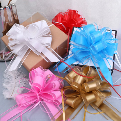 10/1PCS Pull Bows Gift Knot Ribbon Christmas Ornament Gift Box Wrapping Bows Ribbon Pull Bows Birthday Party Wedding Decoration