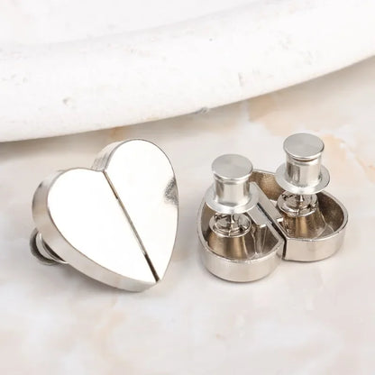 Heart-Shaped Curtain Magnetic Clips — Nail-Free Detachable Window Curtain Magnet Buckle Adjustment Buttons