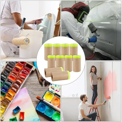 Pre-Taped Masking Film for Automotive Paint Cabinet Furniture Dust Protection 15m
