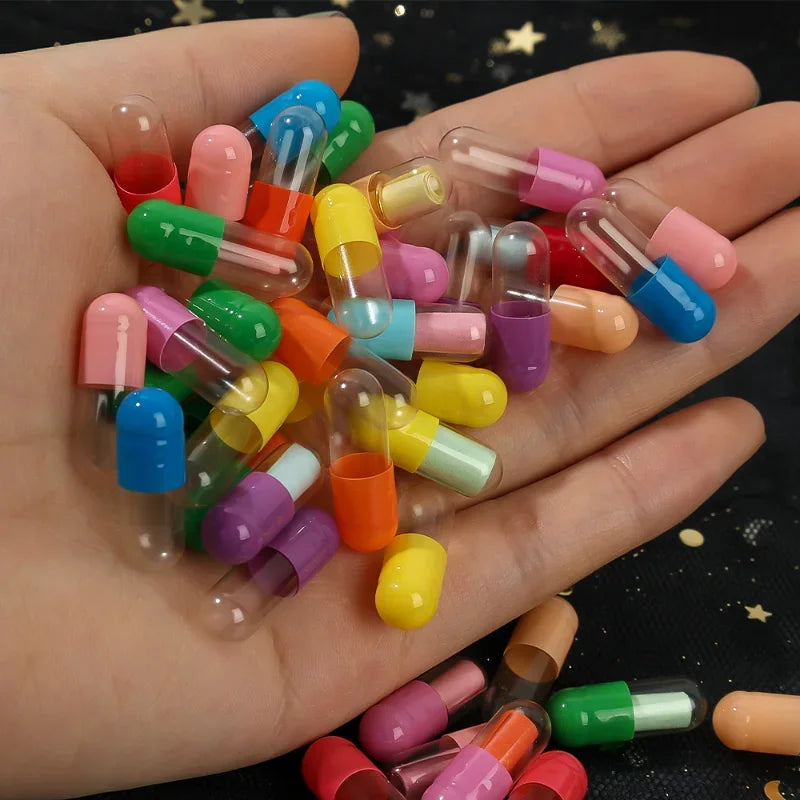 Message Capsules Love Pill with Roll Paper Blank Notes Wish Bottle Capsule Emoticon Smile Pills Wedding Party Valentine's Gift