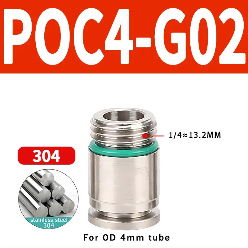 Stainless Steel 304 POC-G Internal Hexagonal Quick Insertion Pneumatic Fitting Gas Pipe Quick Insertion Joint