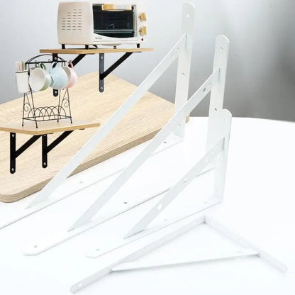 2Pcs Wall Mount Joint Angle Without Screws Tripod Brack Shelf Floating Shelf Heavy Duty Black/White Steel For Decorative