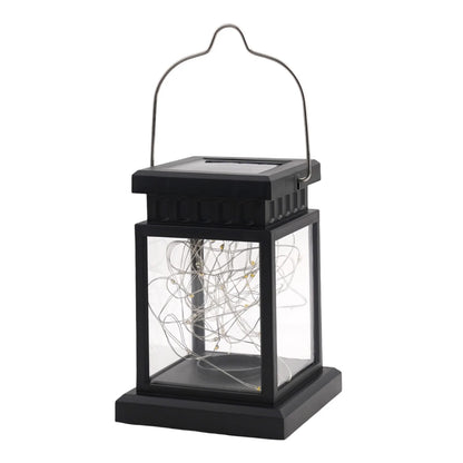 1pc LED Lantern Lamp Outdoor Garden Warm Light Waterproof Solar Powered Golden Copper Wire Hanging Lightweight