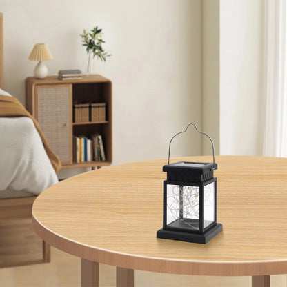 1pc LED Lantern Lamp Outdoor Garden Warm Light Waterproof Solar Powered Golden Copper Wire Hanging Lightweight