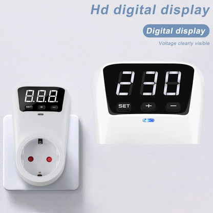 Adjustable Voltage Protector Socket AC120V/230V 16A Surge Protection with Delay | DE UK US Plug