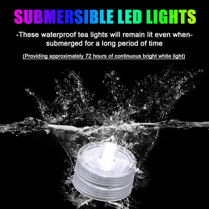 LED Flameless Waterproof Tea Lights Submersible Pool Candle Lights Decor