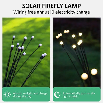Solar Garden Lights, 6/8/10 LED Firefly Outdoor Landscape Wedding, Christmas Decoration Lawn Lamps