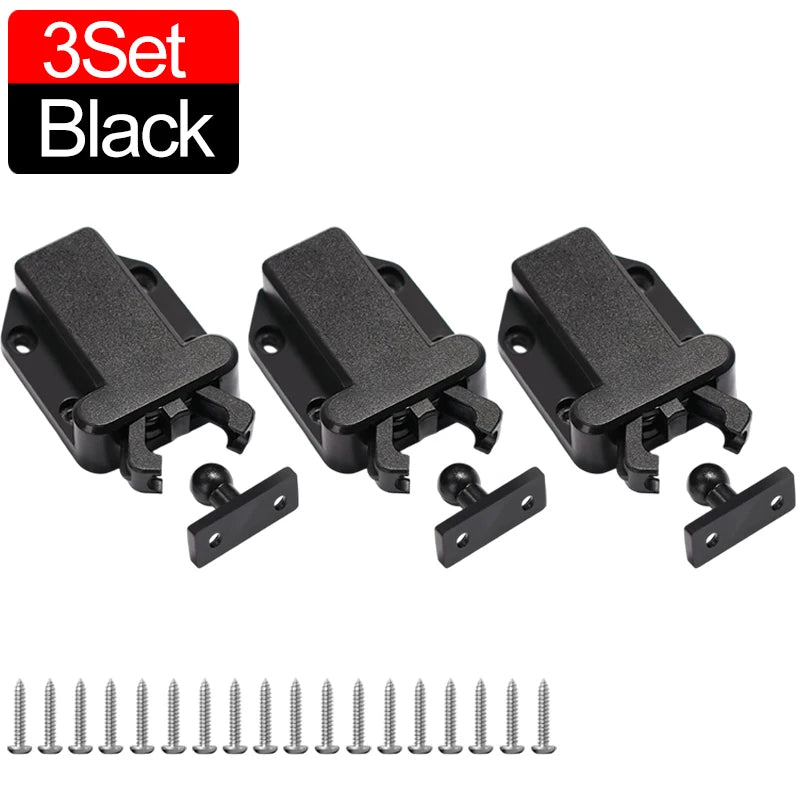 10/1Sets Non-Magnetic Touch Latch Cabinet Door Catch Push To Latch and Unlatch Furniture Cupboard Wardrobe Drawer Accessories