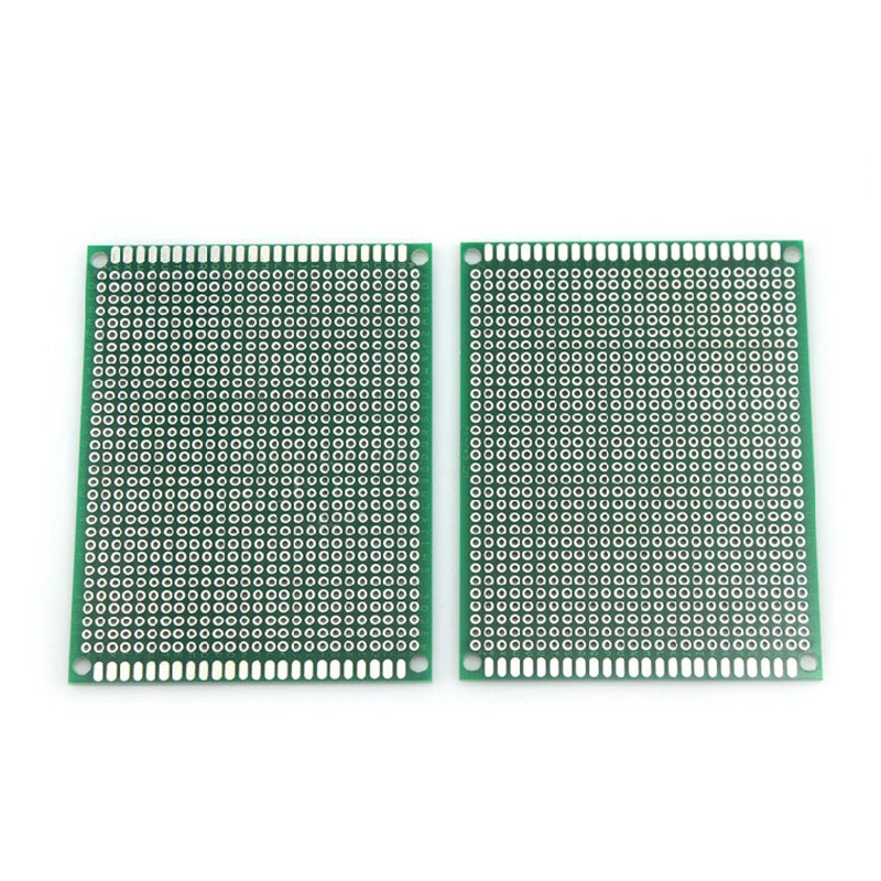 7×9cm Double-Sided Prototype PCB Board — 2.54mm Pitch, 1.6mm, FR4, Arduino (2-Pack)