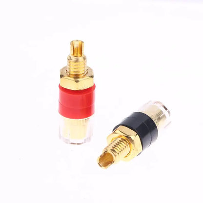 4/10Pcs Brass Terminal Connector With Transparent Shell Banana Plug Socket 4mm Gold Plated HIFI Ser Amplifier Binding Posts