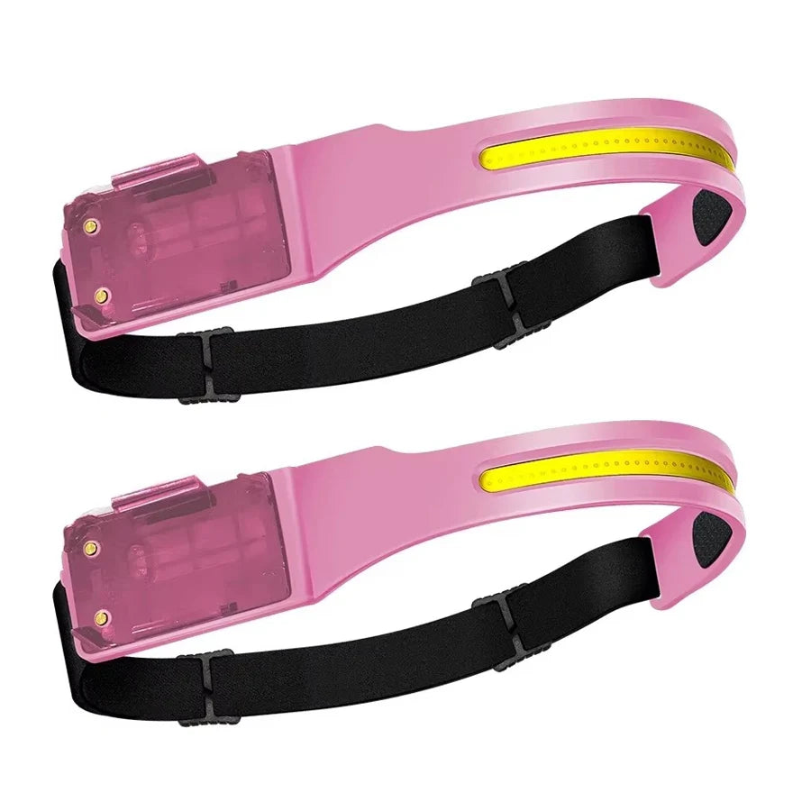 LED+COB Dual Light Source Induction Headlight Detachable 2-in-1 Flashlight 9-level Dimming Outdoor Multifunctional Fishing Torch