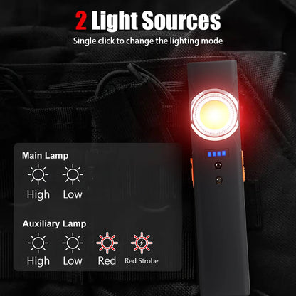 EDC LED Flashlight with Pen Clip Magnetic Rechargeable Work Light