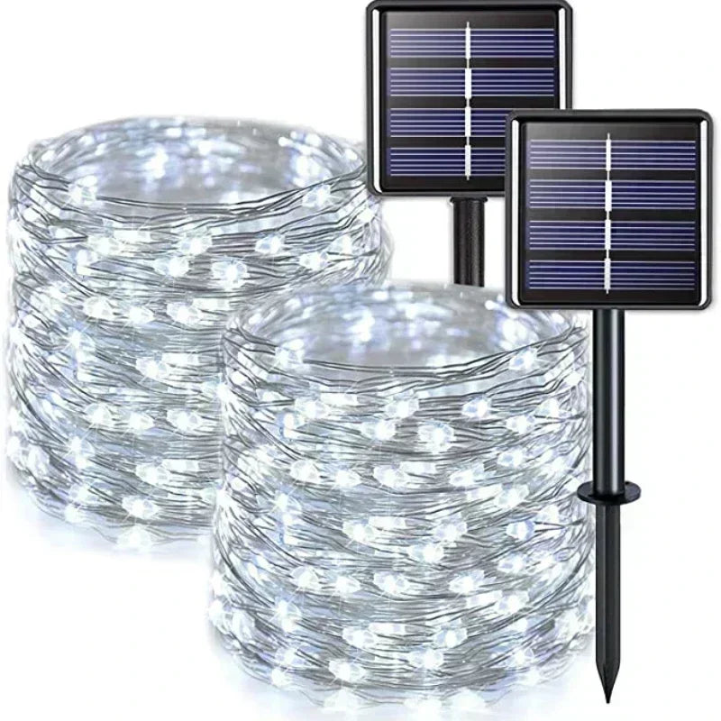 Solar LED Fairy Light Outdoor Waterproof Garland String Lights for Christmas Party Garden Decor