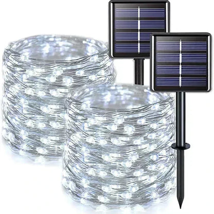 Solar LED Fairy Light Outdoor 7M 12M 22M 32M Waterproof Garland String Lights for Christmas Party Garden Decoration Solar Lamp