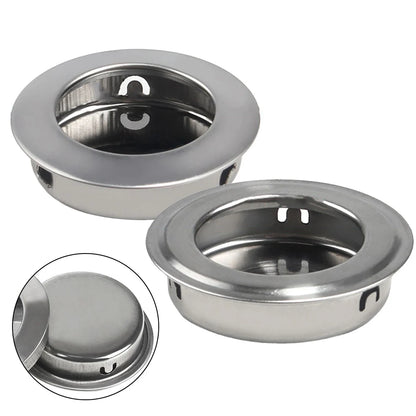Stainless Steel Satin Circular Flush Sliding Door Handle Set Recessed Round Pull Handle for Pocket Doors Interior Use