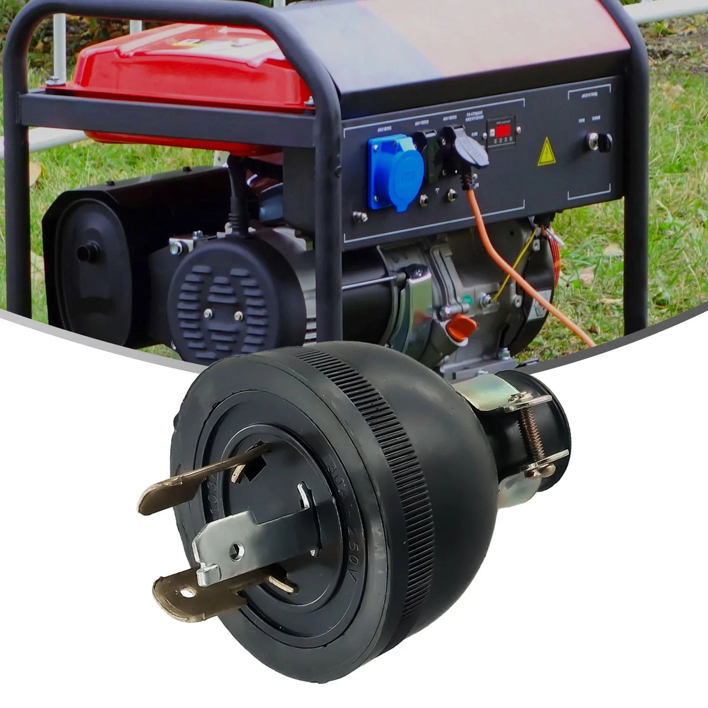2KW Generator Anti-Loose Plug, 168F/170F GX160 Three-Pole America Plug, AC 250V 30A Generator Parts