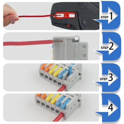 1 In Multiple Out Fast Electrical Wire Connector Universal Compact Cable Splicing Terminal Block Push-in Lever Connector