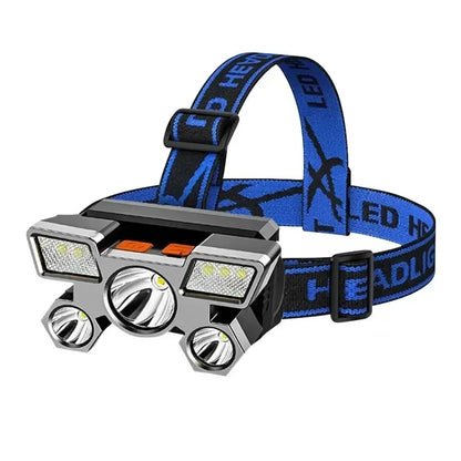 5 LED High Power Headlamp Portable Rechargeable HeadLight Built-in Battery Flashlight Outdoor Working Light for Fishing Camping