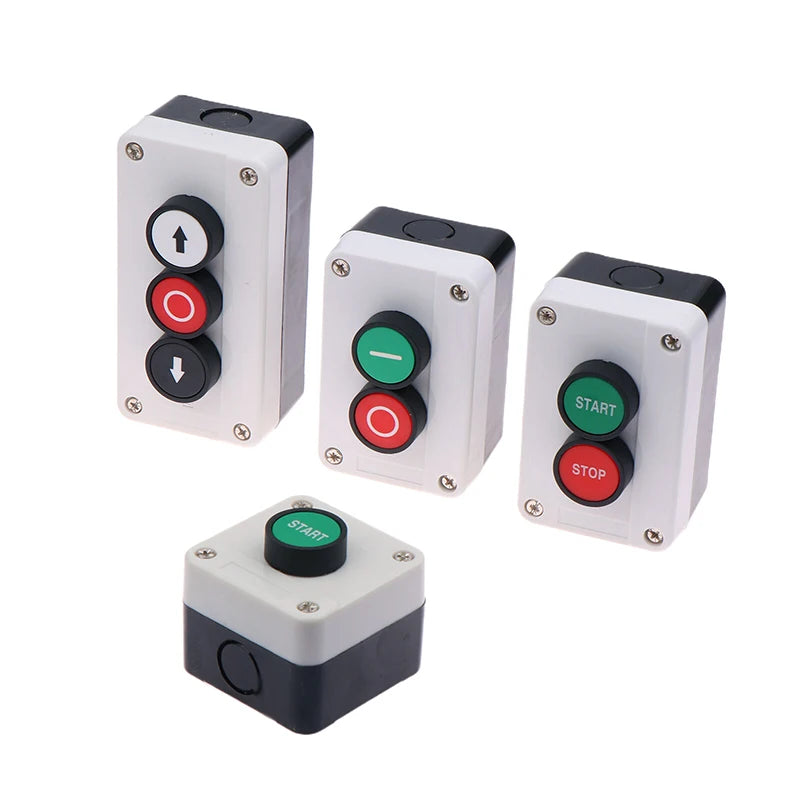 Emergency Stop Industrial Control Button Box with Arrow Symbol CNC Start Stop Self-Sealing Waterproof Button Switch