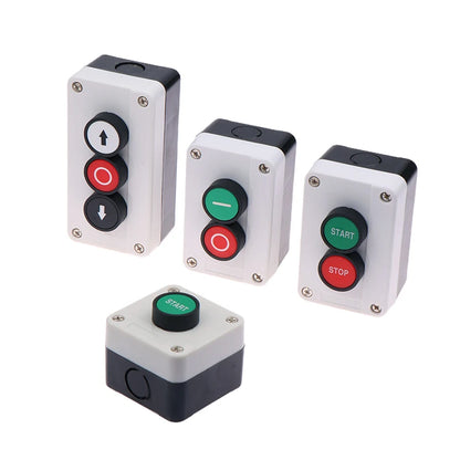 Emergency Stop Industrial Control Button Box with Arrow Symbol CNC Start Stop Self-Sealing Waterproof Button Switch