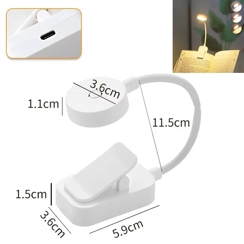 Folding Clamp Led Table Lamp Rechargeable Night Light Study Stand Read Lamp Touch 3 Modes Dimming Eye Protection Light Emergency