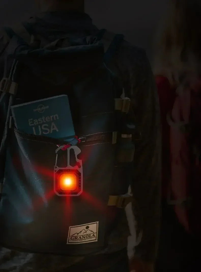 Mini Multifunctional Keychain LED Flashlight USB Rechargeable Portable Flashlight Outdoor Camping Torch Emergency Lantern 500Mah