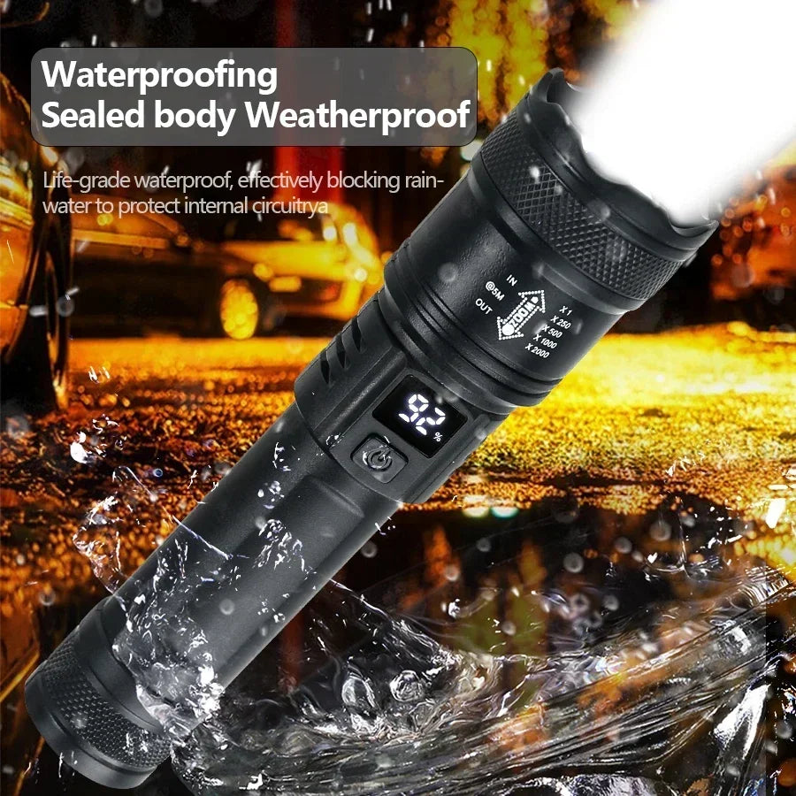 1600000LM Super Bright LED Flashlight – USB Rechargeable Long Range Tactical Torch Waterproof for Camping & Fishing