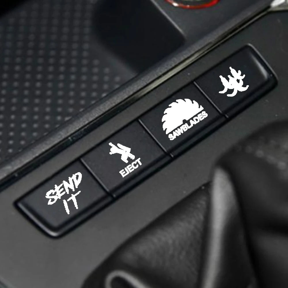 Car Window Buttons Sticker Car Instrument Panel Console Switch Sticker Novelty Car Interior Fake Button Decoration Accessories