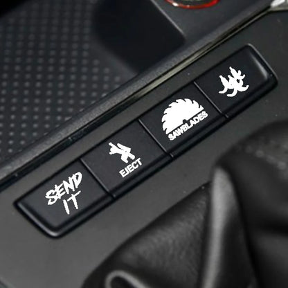 Car Window Buttons Sticker Car Instrument Panel Console Switch Sticker Novelty Car Interior Fake Button Decoration Accessories