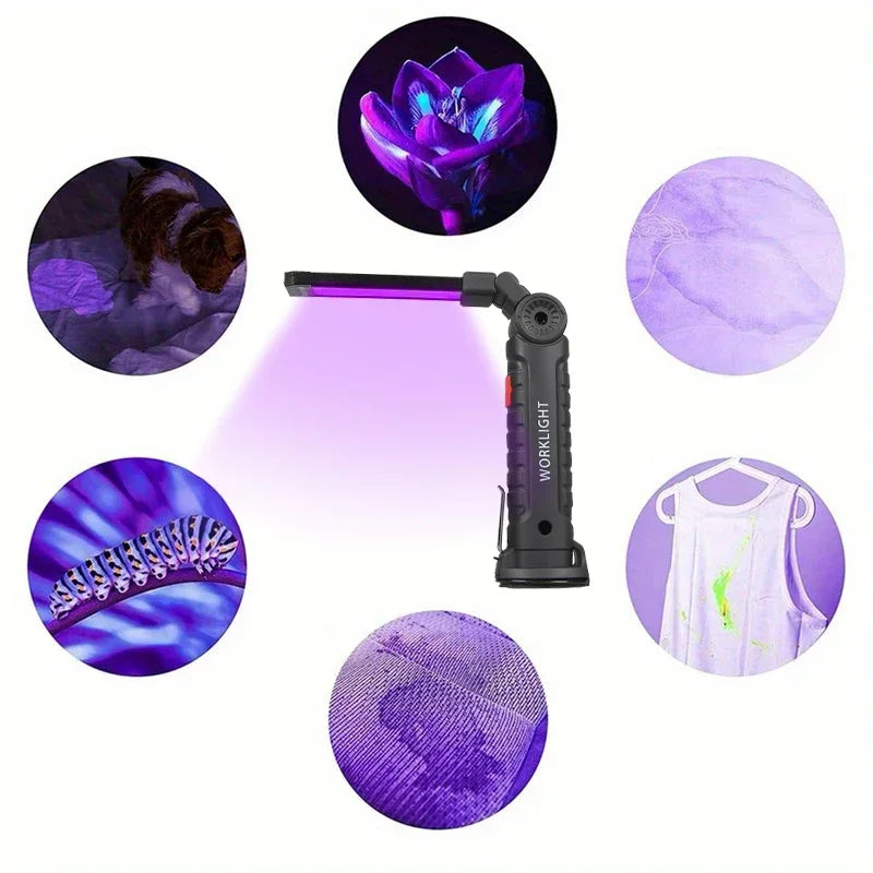 395NM Mini UV LED Flashlight Rechargeable Blacklight Lamp