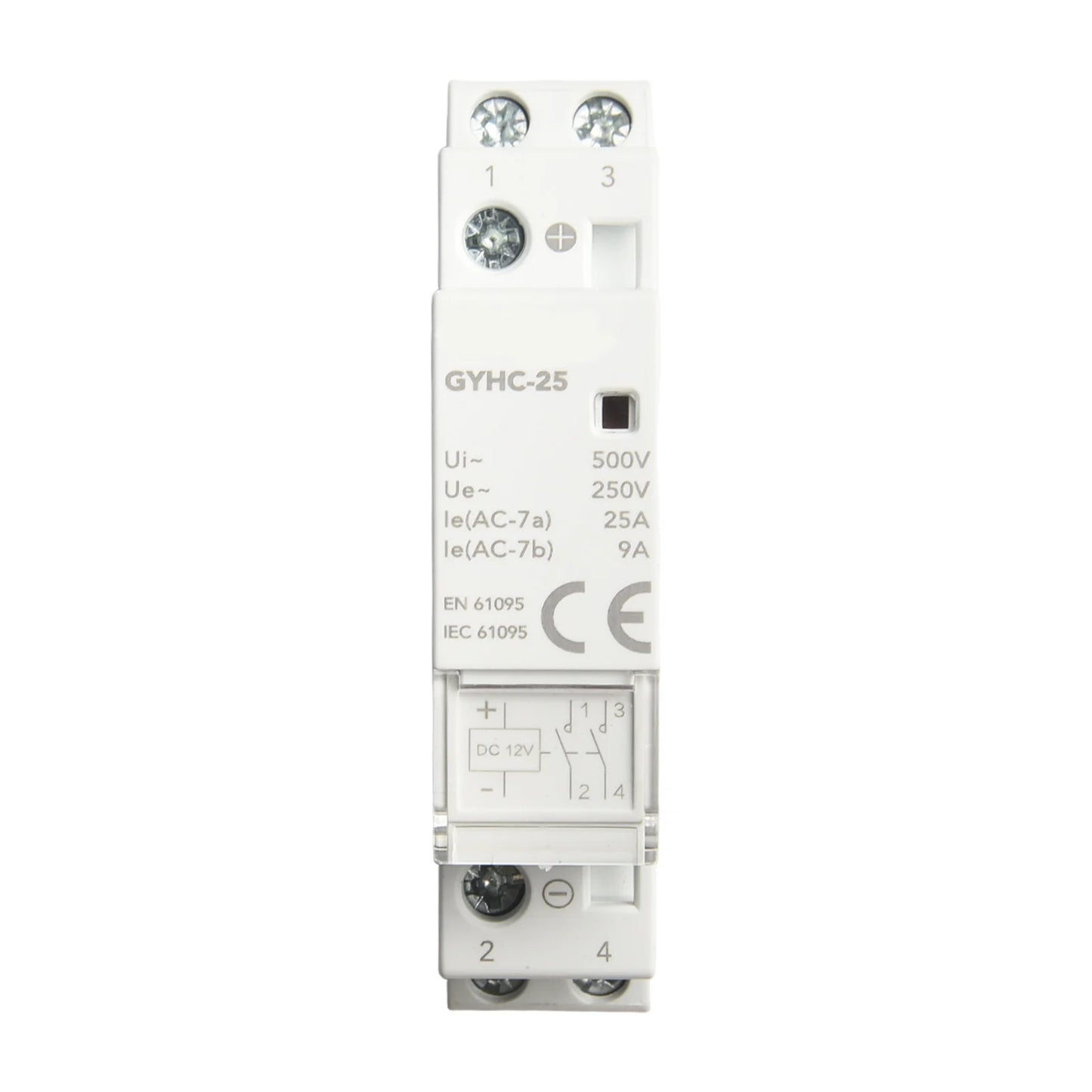 25A Contact Din Rail Mount RoHS Compliant Transparent Flip Cover Flame Retardant Plastic Low Power Consumption