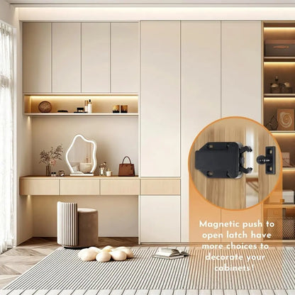 10/1Sets Non-Magnetic Touch Latch Cabinet Door Catch Push To Latch and Unlatch Furniture Cupboard Wardrobe Drawer Accessories