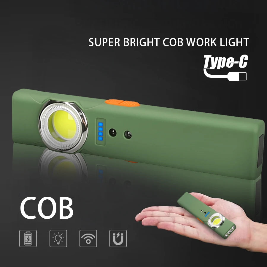 EDC LED Flashlight with Pen Clip Magnetic Rechargeable Work Light