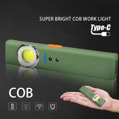 EDC LED Flashlight with Pen Clip Magnetic Rechargeable Work Light