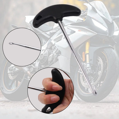 Motorcycle Exhaust Pipe Spring Hook Puller Tool T Handle Stainless Steel for Motocross Dirt Bike ATV Scooter Muffler Repair Kit
