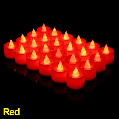 Flameless LED Tealight Candle Heart Shape 48/1PCS