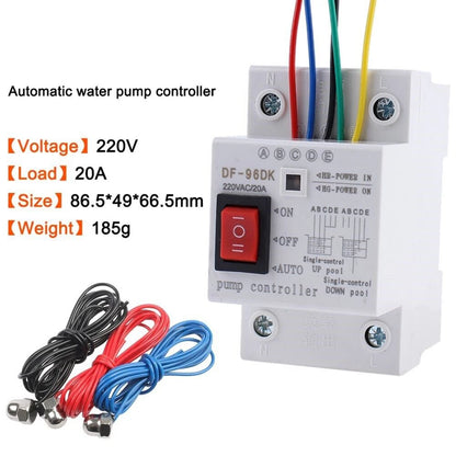 1pcs DF-96DK Automatic Water Pump Controller Switch Tank Liquid Level Detection 20A 220V 50Hz ABS Household Water Pumps
