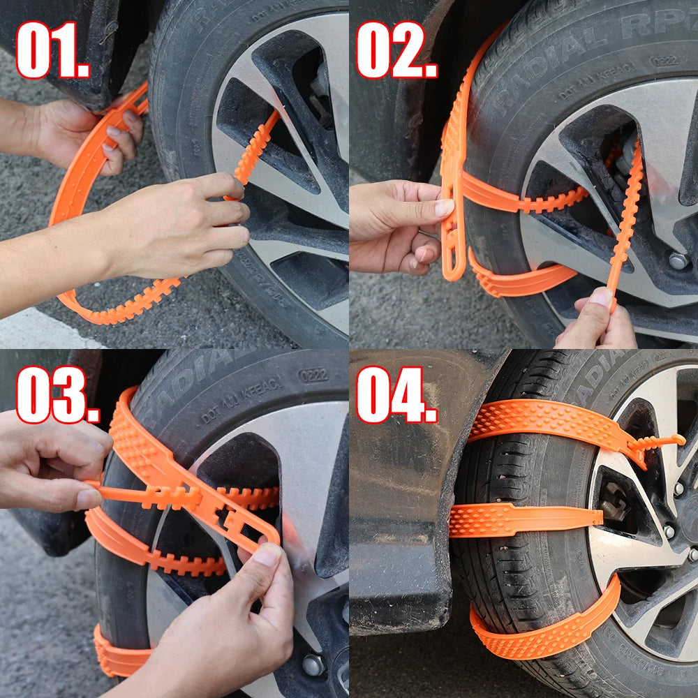 10/1Pcs Anti Skid Snow Chains Car Winter Tire Wheels Chain Winter Outdoor Snow Tire Emergency Anti-Skid Auto Accessories