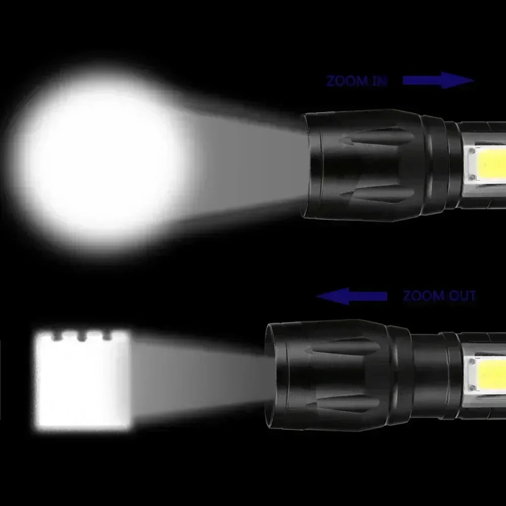 Ultra Bright Rechargeable LED Flashlight Zoomable High Lumens