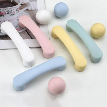 1pc Children's Furniture Handles Nordic Ceramic Children Room Cabinet Handles Macaron Colorful Round Drawer Knobs And Pulls