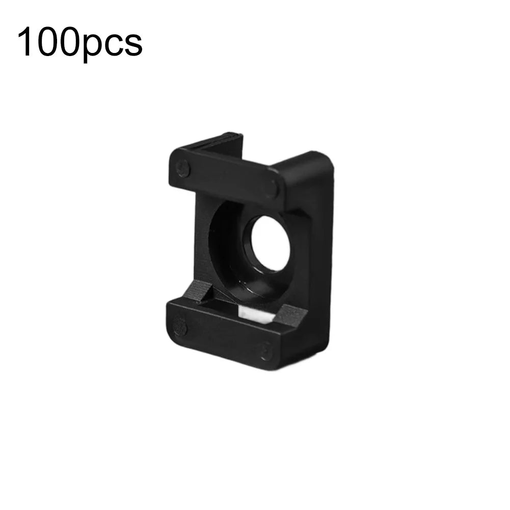 100PCS Cable Ties Base HC-2 M6 Cable Zip Ties Base Mount Screw Fixing Wire Holder Organizer 6.35mm Screw Hole Diameter