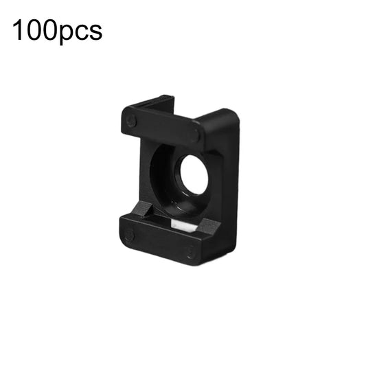 100PCS Cable Ties Base HC-2 M6 Cable Zip Ties Base Mount Screw Fixing Wire Holder Organizer 6.35mm Screw Hole Diameter