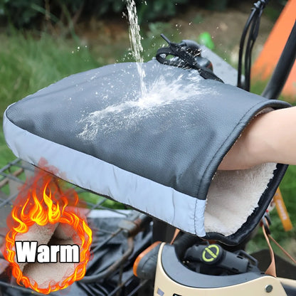 Motorcycle Handlebar Muffs – Thick Warm Grip Handle Covers, Rainproof Winter Warmer Gloves for Scooter & Motorcycle