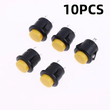 New 5/10Pcs Momentary Push Button Switch R13-507 16mm Round Switch 2Pins ON-OFF Self-res Panel Mounting